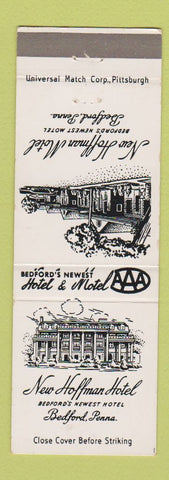 Matchbook Cover - New Hoffman Hotel Motel Bedford PA