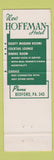 Matchbook Cover - New Hoffman Hotel Motel Bedford PA