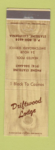 Matchbook Cover - Driftwood Lodge Stateline CA