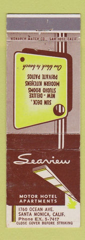 Matchbook Cover - Seaview Motor Hotel Apartments Santa Monica CA