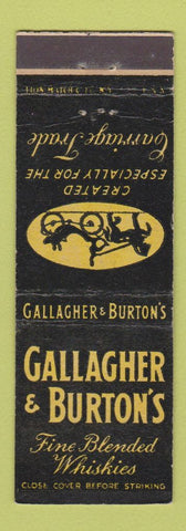 Matchbook Cover - Gallagher & Burton Whiskey Bristol PA