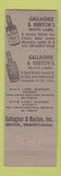 Matchbook Cover - Gallagher & Burton Whiskey Bristol PA