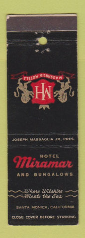Matchbook Cover - Hotel Miramar Santa Monica CA