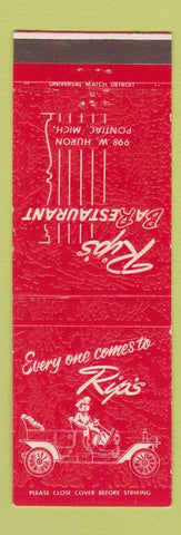 Matchbook Cover - Rip's Restaurant Pontiac MI