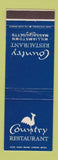 Matchbook Cover - Country Restaurant Williamstown MA