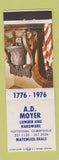 Matchbook Cover - AD Moyer Lumber Hardware Pottstown Gilbertsville PA
