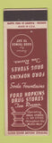 Matchbook Cover - Ford Hopkins Drug Stores