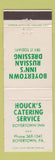 Matchbook Cover - Houck's Catering Boyertown PA Inn