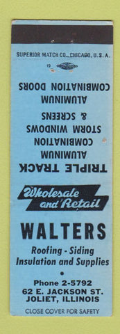 Matchbook Cover - Walters Roofing Siding Joliet IL