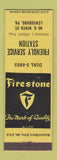 Matchbook Cover - Firestone Tires Friendly Service oil gas Lewisburg PA YELLOW
