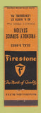 Matchbook Cover - Firestone Tires Friendly Service oil gas Lewisburg PA ORANGE