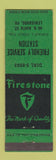 Matchbook Cover - Firestone Tires Friendly Service oil gas Lewisburg PA GREEN