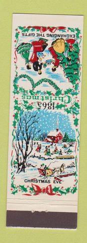 Matchbook Cover - Lion Match Christmas Eve 1865 Theme Exchanging Gifts