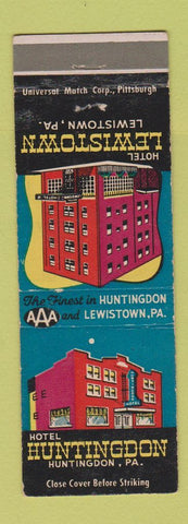Matchbook Cover - Hotels Huntingdon Lewistown PA