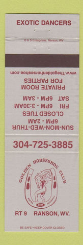 Matchbook Cover - Golden Horseshoe Club girlie Ransom WV WEAR