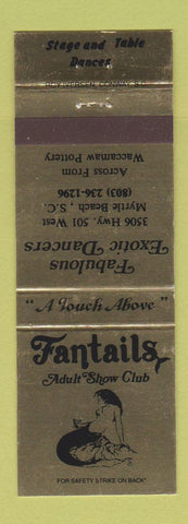 Matchbook Cover - Fantails Strip Club girlie mermaid Myrtle Beach SC