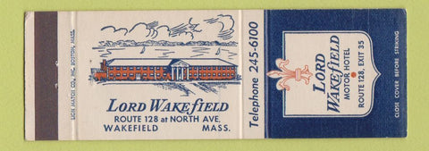Matchbook Cover - Lord Wakefield Motor Hotel Wakefield MA