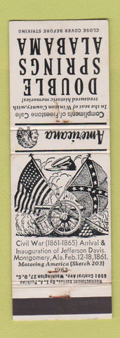 Matchbook Cover - Double Springs AL Freestone Cafe Perkins Americana WEAR WHITE
