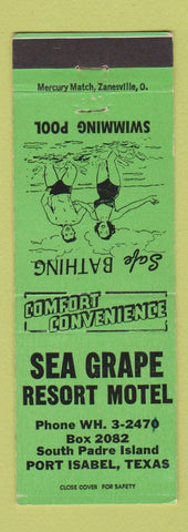 Matchbook Cover - Sea Grape Resort Motel Port Isabel TX GREEN