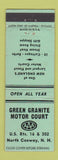 Matchbook Cover - Green Granite Motor Court North Conway NH WEAR