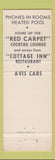 Matchbook Cover - Sleepy Hollow Motor Hotel Elkhart IN