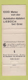 Matchbook Cover - Hotel Waldhof Lieboch Bei Graz