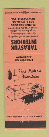 Matchbook Cover - Tarasyuk Interiors Furniture New Castle PA