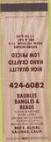 Matchbook Cover - Baubles Bangles Beads Salinas CA jewelry