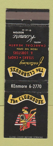 Matchbook Cover - The Clubhouse Hotel Kenmore Boston MA