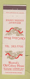 Matchbook Cover - Blinstrub's Old Colony House Dorchester MA