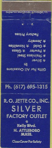 Matchbook Cover - Jette Co Silver Outlet North Attleboro MA