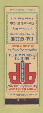Matchbook Cover - Hal Green Daybright Lighting Cleveland OH