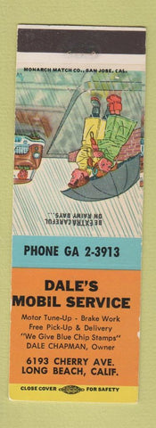 Matchbook Cover - Dale's Mobil oil gas Long Beach CA Dale Chapman