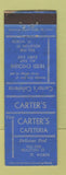 Matchbook Cover - Carter's Cafeteria Fort Worth TX WEAR