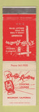 Matchbook Cover - Rusty Lantern Restaurant Beaumont CA WEAR