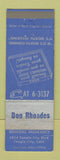 Matchbook Cover - Don Rhoades Insurance Temple City CA