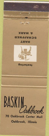 Matchbook Cover - Baskin Oakbrook Hart Schaffner Marx Oakbrook IL