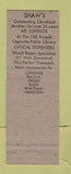 Matchbook Cover - Shaw's Jewelry Cleveland OH