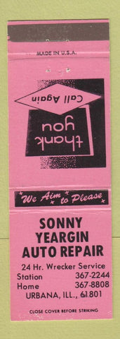 Matchbook Cover - Sonny Yeargin Auto Repair Urbana IL