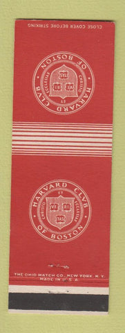 Matchbook Cover - Harvard Club of Boston MA