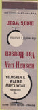 Matchbook Cover - Van Heusen Clothes Yelmgren Geneseo IL