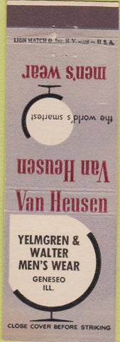Matchbook Cover - Van Heusen Clothes Yelmgren Geneseo IL