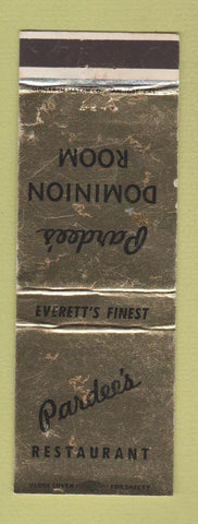 Matchbook Cover - Pardee's Restaurant Everett WA WEAR