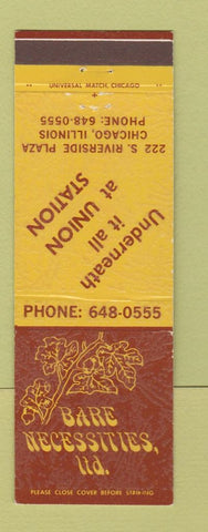 Matchbook Cover - Bare Necessities Ltd Union Station Chicago IL