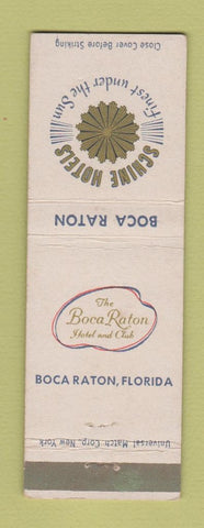 Matchbook Cover - Boca Raton Hotel Club FL Schine HOTels