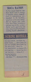 Matchbook Cover - Boca Raton Hotel Club FL Schine HOTels