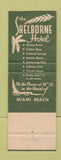 Matchbook Cover - Shelborne Hotel Miami Beach FL WORN