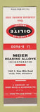 Matchbook Cover - Chrysler Oilite Meier Bearings Hazel Park MI