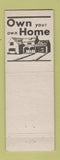 Matchbook Cover - AJ Kohler Builders Homes Williamsport PA