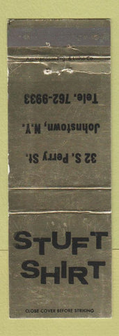 Matchbook Cover - Stuft Shirt Johnstown NY WEAR